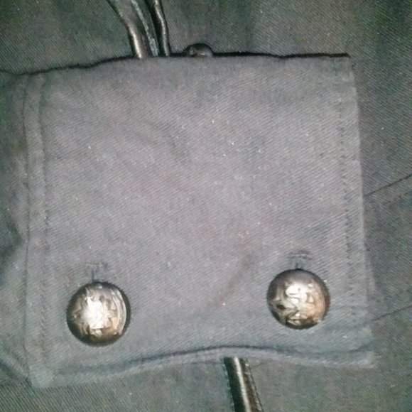 Mackage black military style jacket with leather trim EUC - Picture 12 of 12